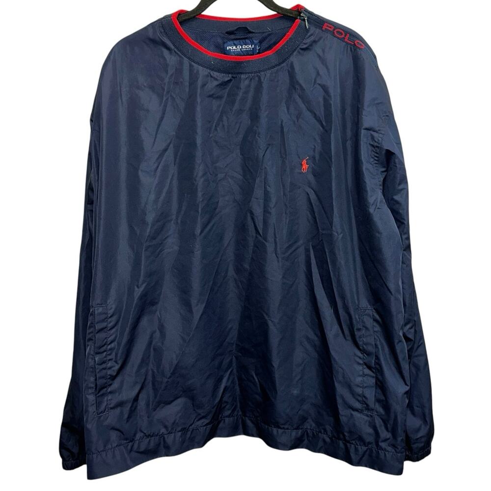Y2K‎ Polo Golf Ralph Lauren Windbreaker Pullover Navy XXL Vintage